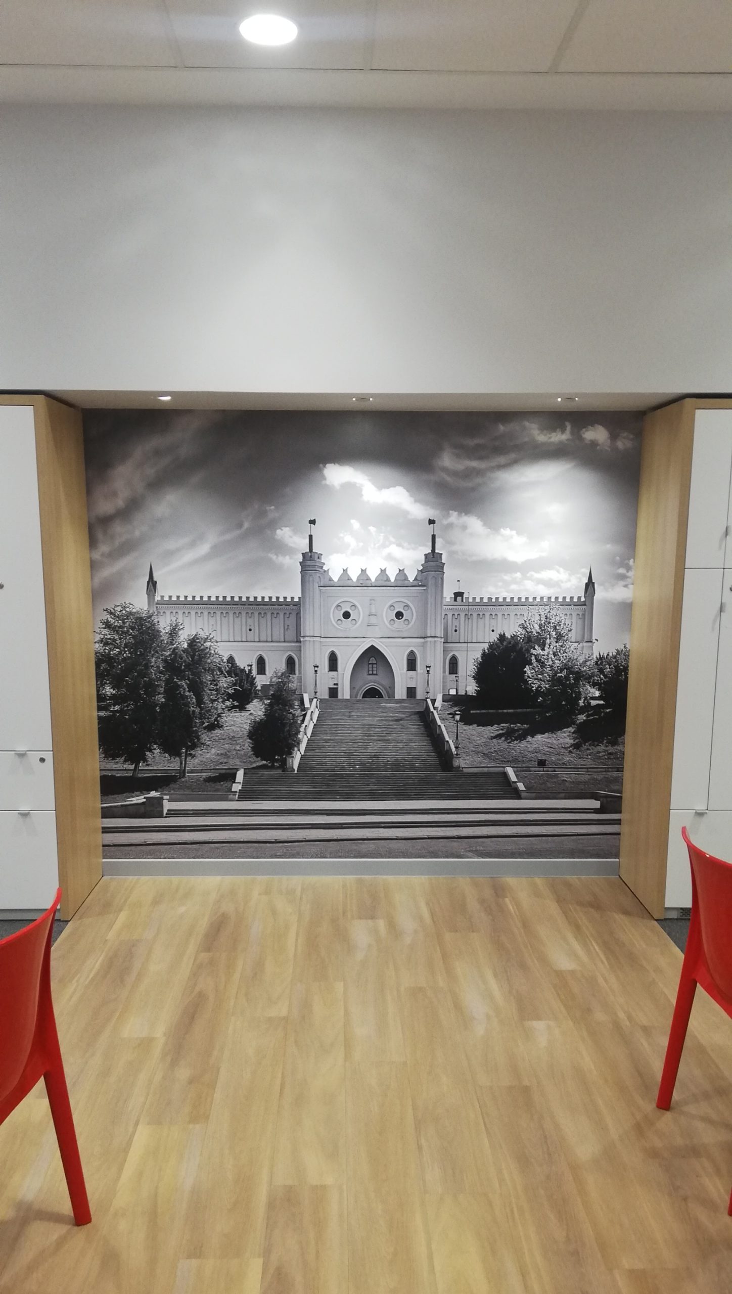 czarno-biała fototapeta z motywem zamku królewskiego w Lublinie